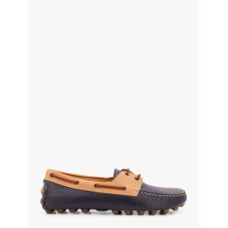 Gommino bubble leather lace up boat shoe