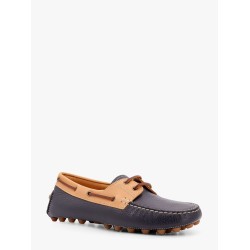 Gommino bubble leather lace up boat shoe
