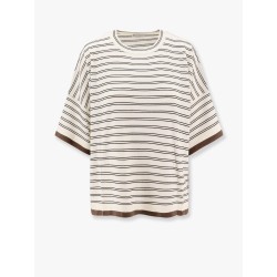 Wool and cashmere sweater with striped motif