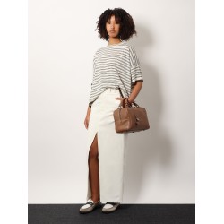 Wool and cashmere sweater with striped motif
