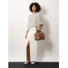 Wool and cashmere sweater with striped motif
