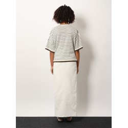 Wool and cashmere sweater with striped motif