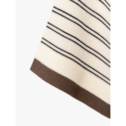 Wool and cashmere sweater with striped motif