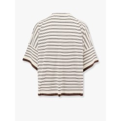 Wool and cashmere sweater with striped motif