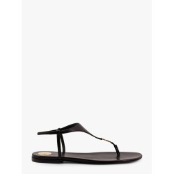 Cassandre leather sandals with metal logo
