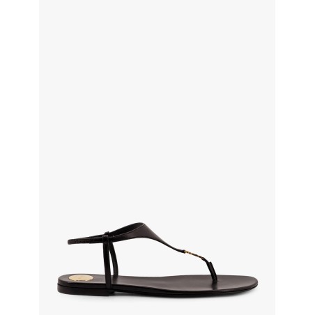 Cassandre leather sandals with metal logo