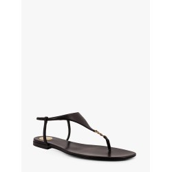 Cassandre leather sandals with metal logo