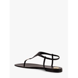 Cassandre leather sandals with metal logo