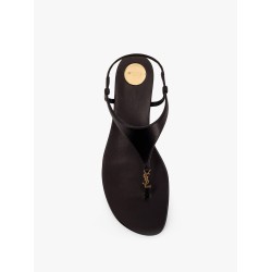 Cassandre leather sandals with metal logo