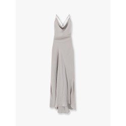 Long dress with all-over rhinestones