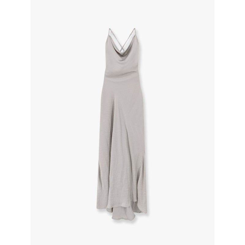 Long dress with all-over rhinestones