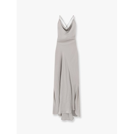 Long dress with all-over rhinestones