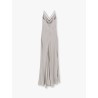 Long dress with all-over rhinestones