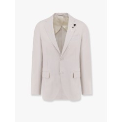 Iconic single-breasted virgin wool, silk and linen blazer
