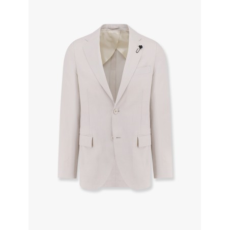 Iconic single-breasted virgin wool, silk and linen blazer