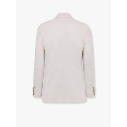 Iconic single-breasted virgin wool, silk and linen blazer