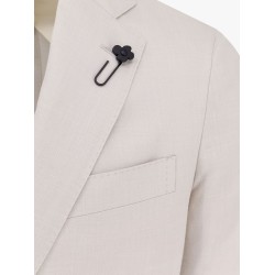 Iconic single-breasted virgin wool, silk and linen blazer
