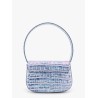 1dr leather shoulder bag con logo oval d