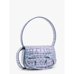 1dr leather shoulder bag con logo oval d