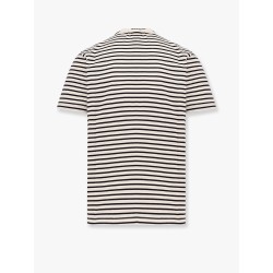 Striped cotton t-shirt with logo embroidery