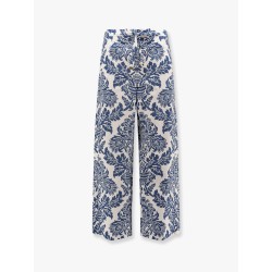 Merano cotton trouser with floral print