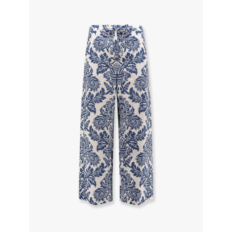 Merano cotton trouser with floral print