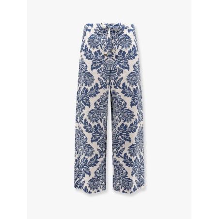 Merano cotton trouser with floral print