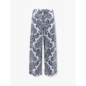 Merano cotton trouser with floral print