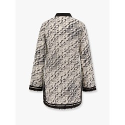 Silk and cotton tunic with pixelated logo print
