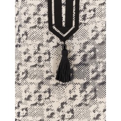 Silk and cotton tunic with pixelated logo print