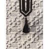 Silk and cotton tunic with pixelated logo print