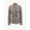 Double-breasted hemp and linen blazer