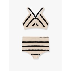 Top and culotte striped  cotton blend set