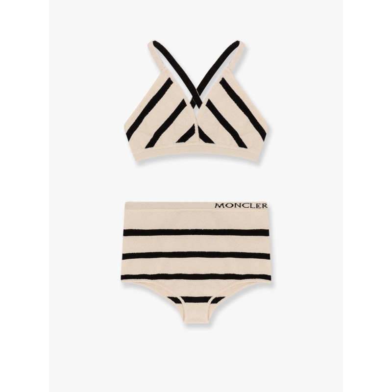 Top and culotte striped  cotton blend set