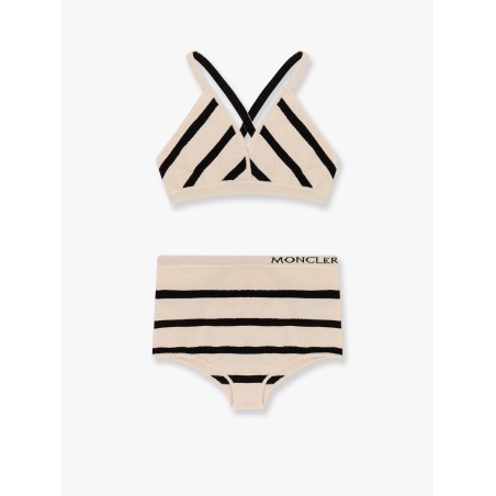 Top and culotte striped  cotton blend set