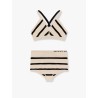 Top and culotte striped  cotton blend set