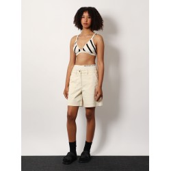 Top and culotte striped  cotton blend set