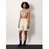 Top and culotte striped  cotton blend set