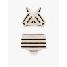 Top and culotte striped  cotton blend set