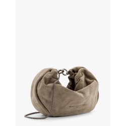 Brioche hobo bag in suede with precious chain