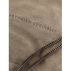 Brioche hobo bag in suede with precious chain