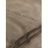 Brioche hobo bag in suede with precious chain