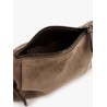 Suede and leather shoulder bag with monili detail