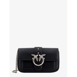 Love one pocket leather shoulder bag with love birds buckle