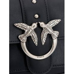 Love one pocket leather shoulder bag with love birds buckle