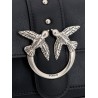 Love one pocket leather shoulder bag with love birds buckle