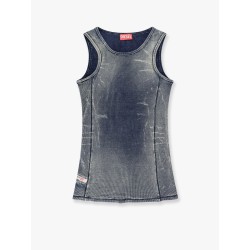 T-go stretch cotton top with used effect