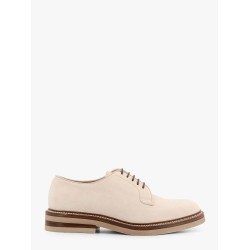 Suede lace-up shoe with contrasting midsole