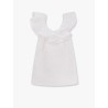 Floral jacquard mini dress with ruches