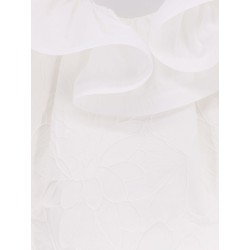Floral jacquard mini dress with ruches